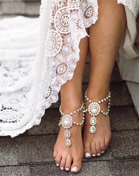 wedding feet jewelry|barefoot sandals wedding foot jewelry.